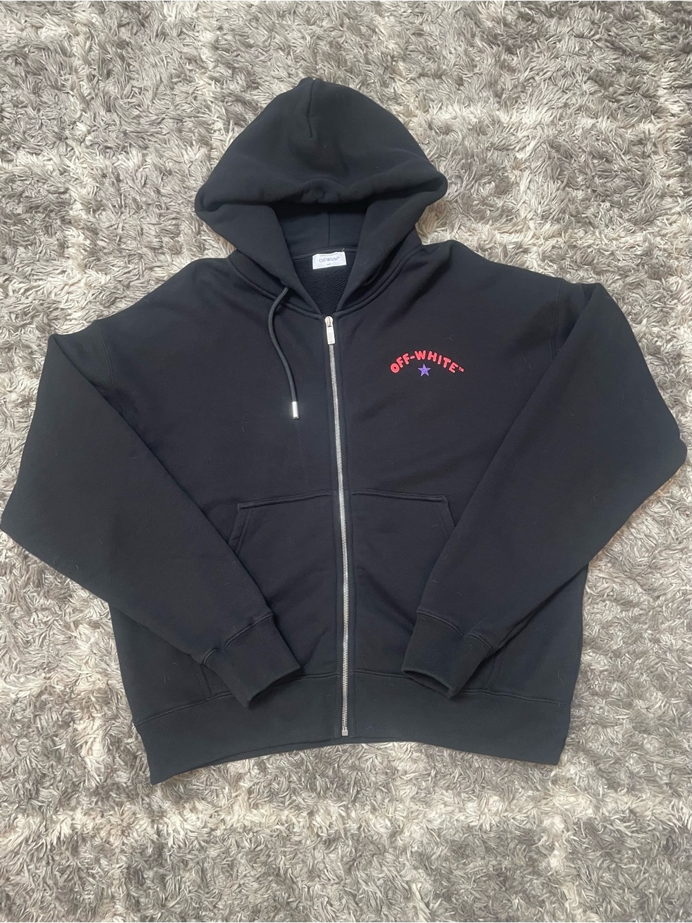 Off-White Star Arrow Skate Full-Zip Hoodie Black